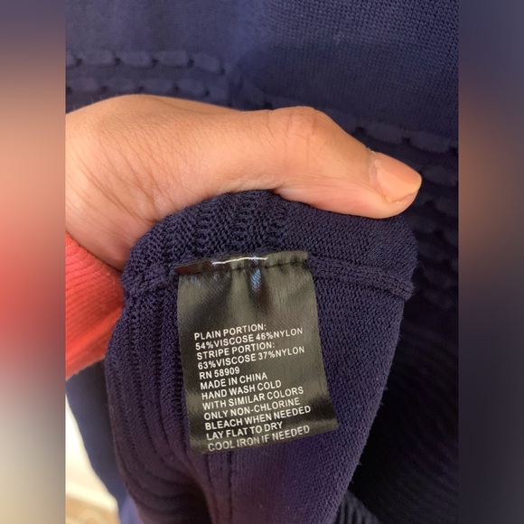 Antonio Melani Molly Midnight Navy Textured Knit Fit Flare Dress Size S Career - Picture 2 of 7